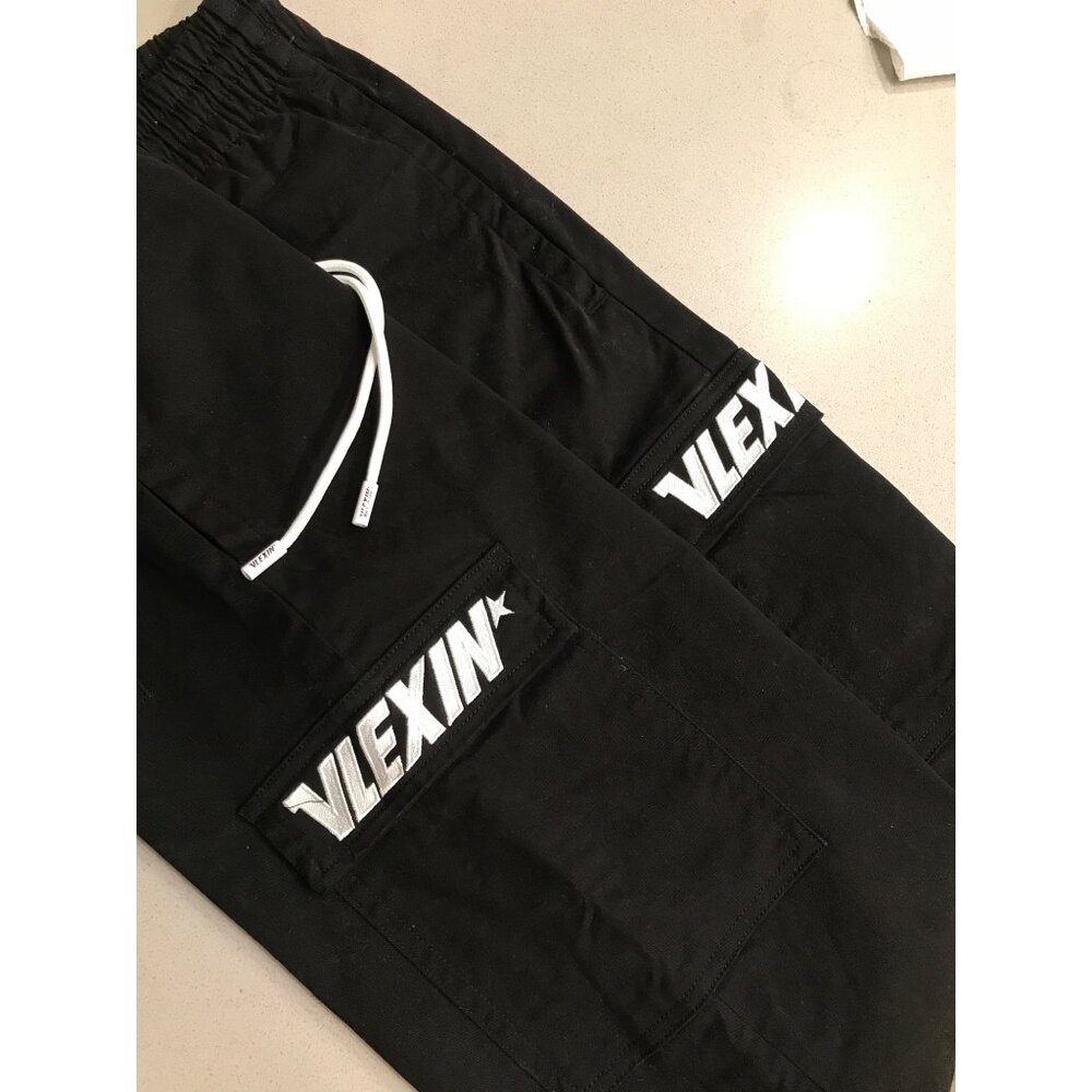 VLEXIN Black, Streetwear Skater Cargo Pants, Size S New